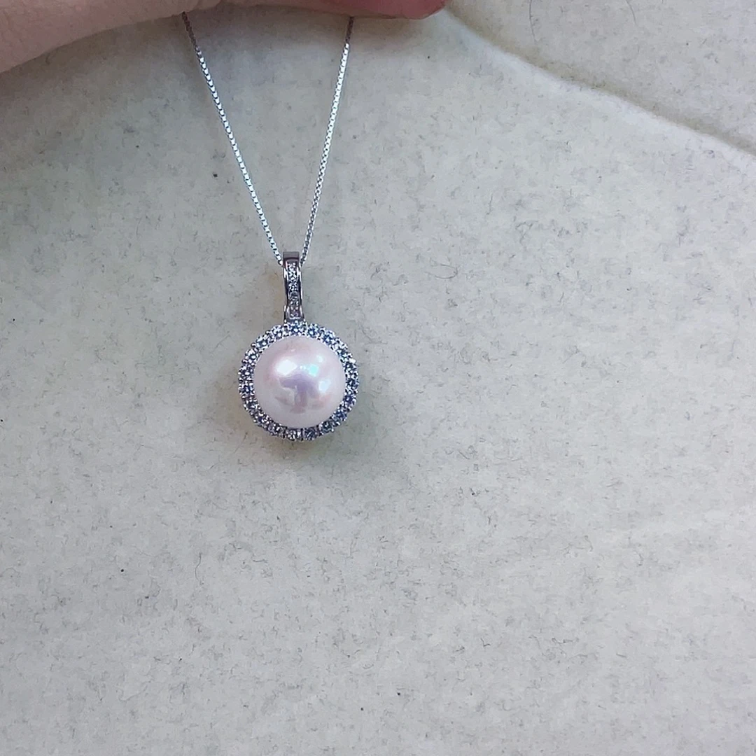 淡水珍珠吊坠(赠链)银S925镶嵌