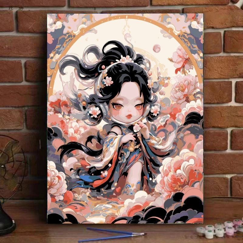 数字油画DIYSP花神系列手工填色动漫可爱高颜值装饰画生日礼物