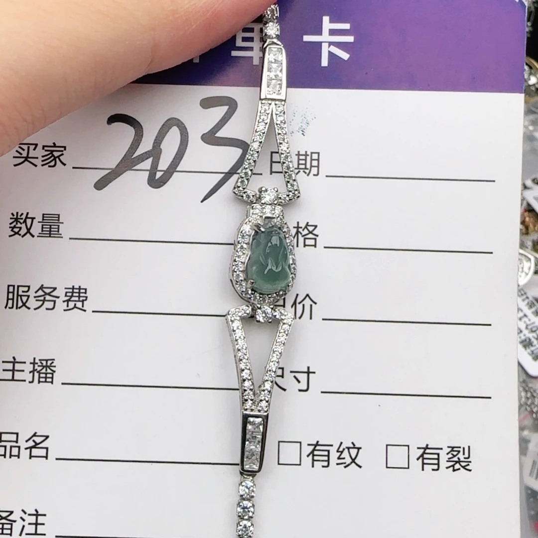 翡翠戒指银S925镶嵌戒指