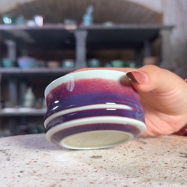 瓷片钧瓷小摆件杯子56