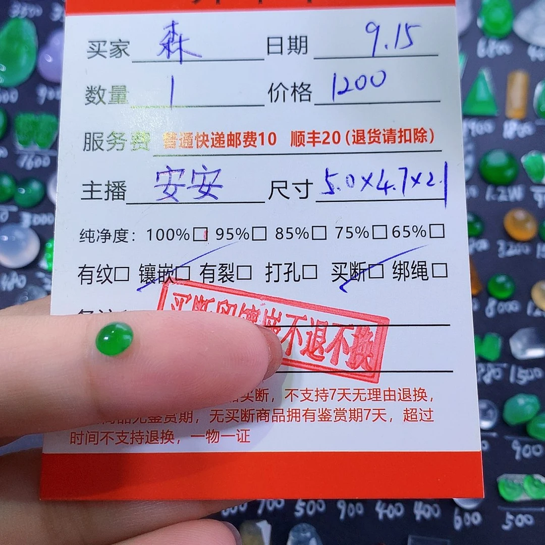 森***林颈饰未镶嵌翡翠纯天然翡翠a货