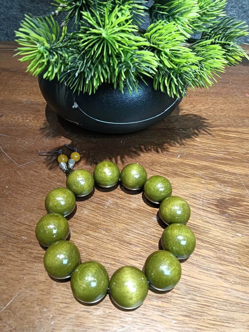 金丝木盘圆珠手串