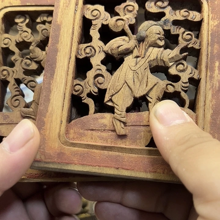 陶瓷用****7木雕漏空一对