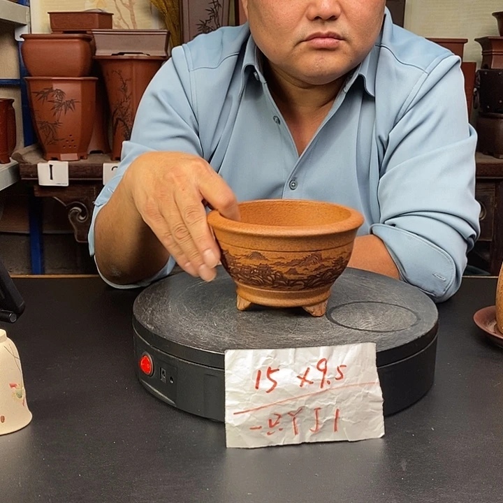 紫砂花盆货号一只YJ1