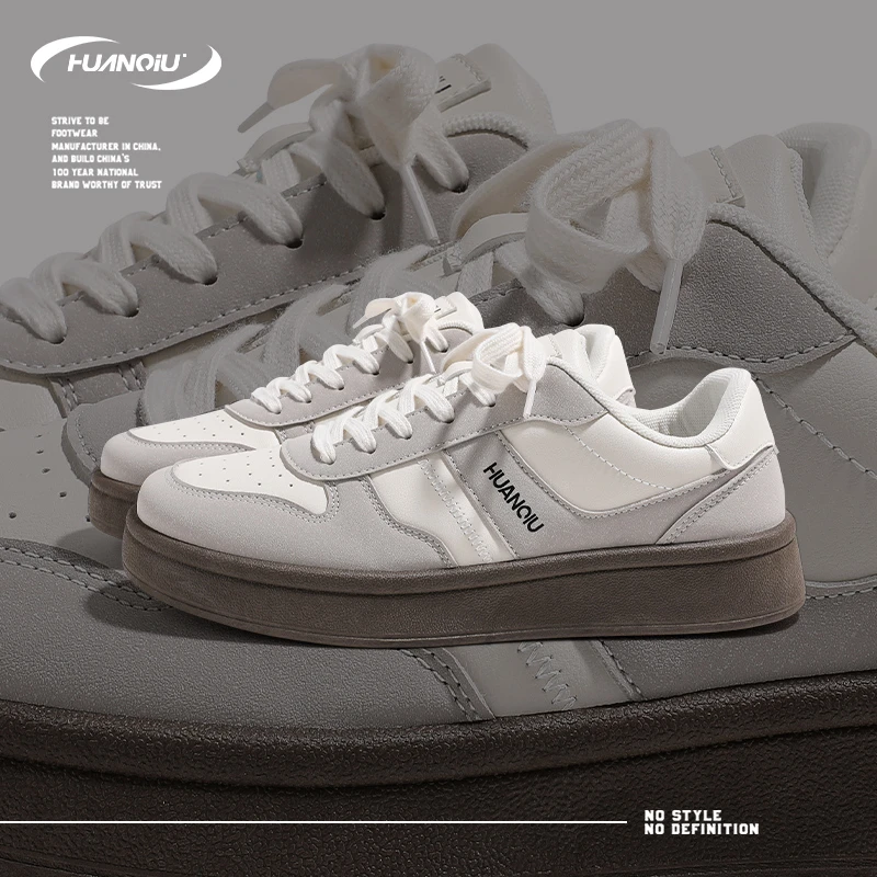 HUANQIU/环球简约百搭复古板鞋男鞋2025春季新款厚底潮流运动休闲