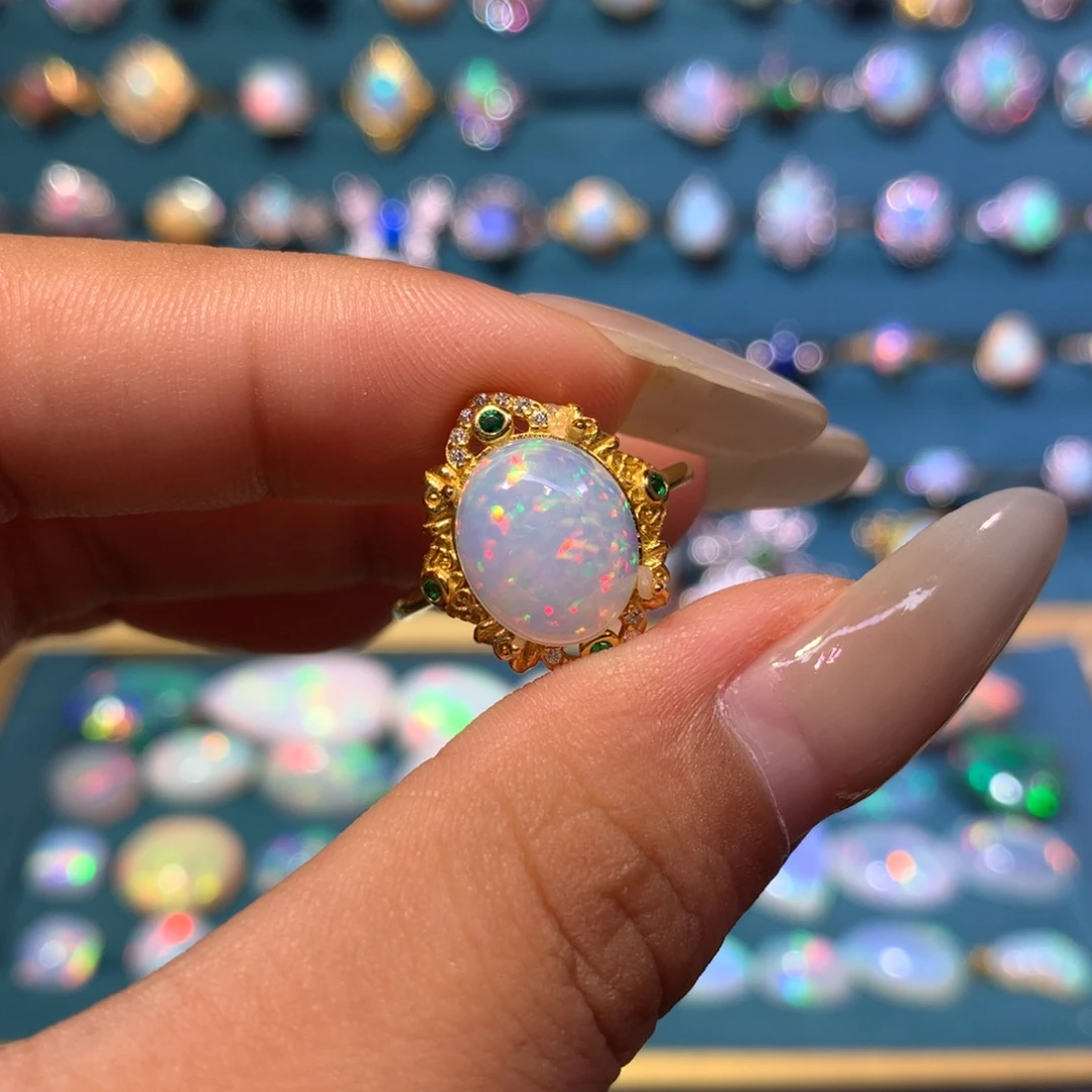 欧泊银S925镶嵌戒指