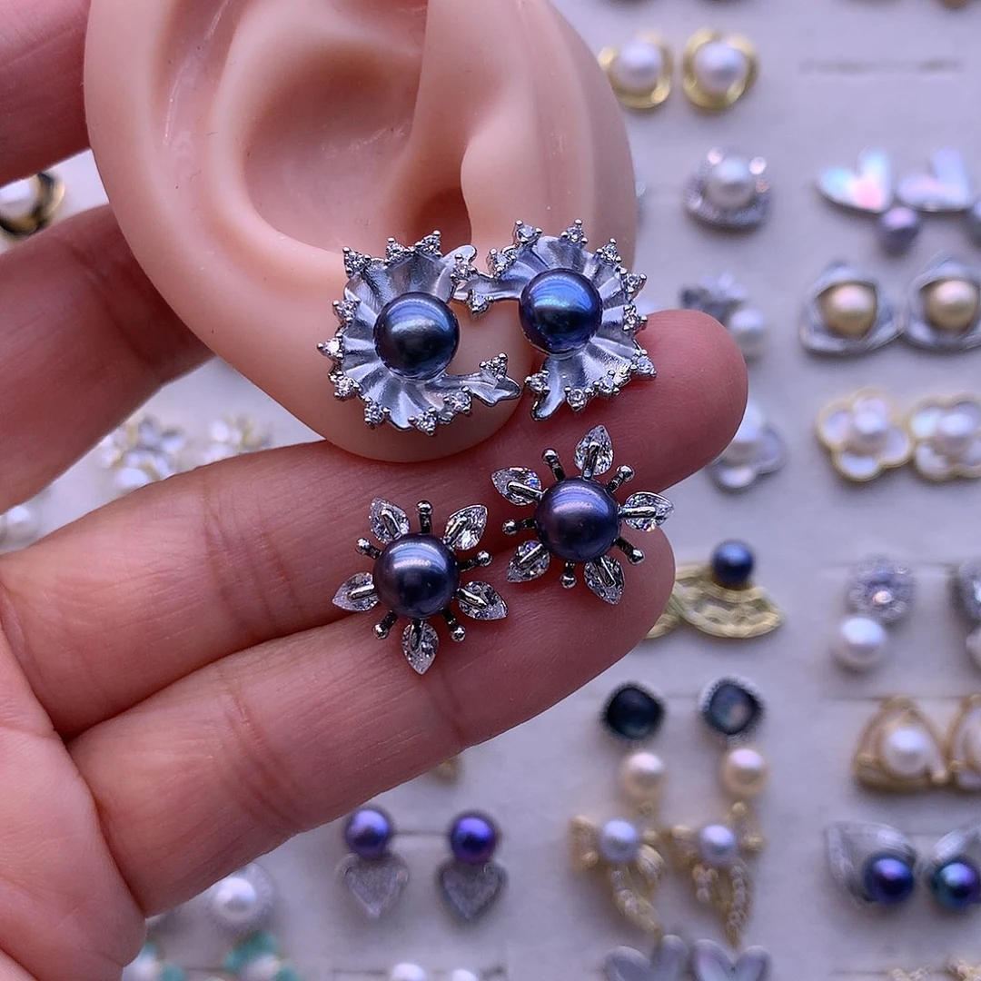 淡水珍珠耳饰合金