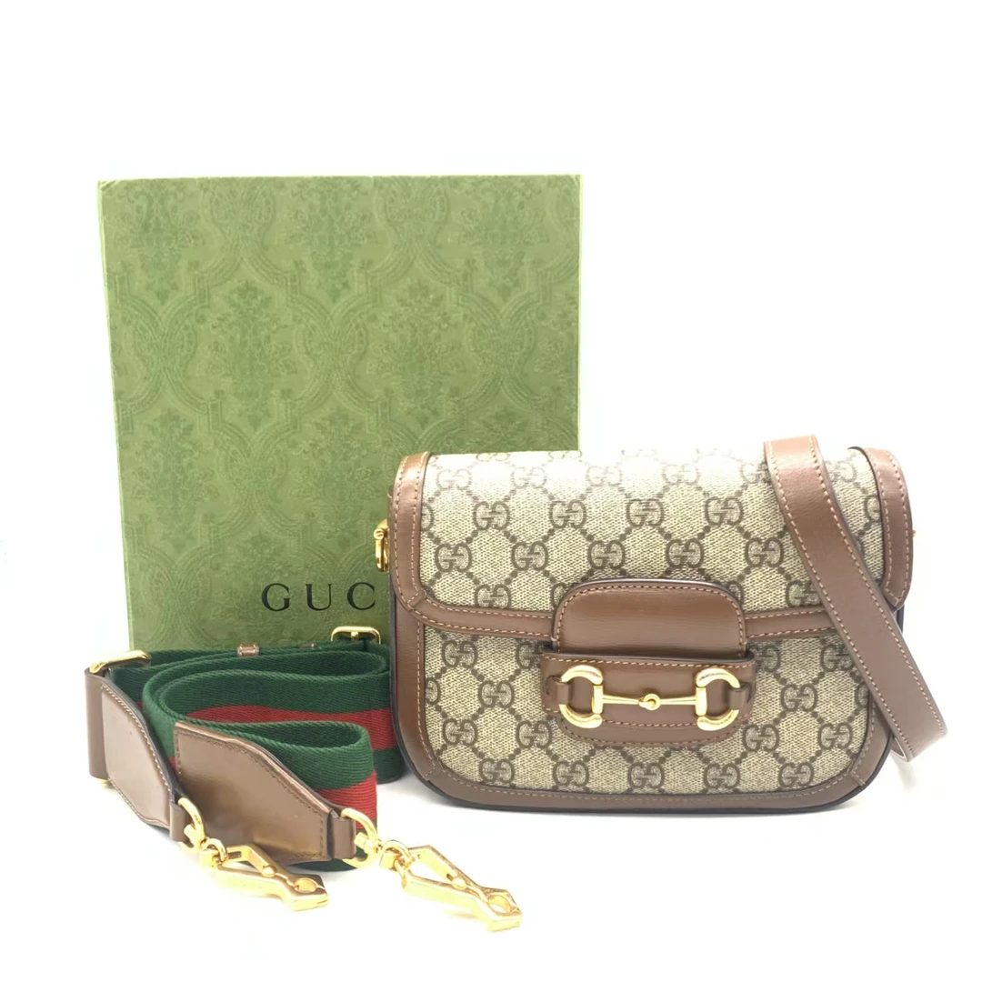 95新 GUCCI/古驰 【安则专属】老花焦糖色小号1955斜挎包