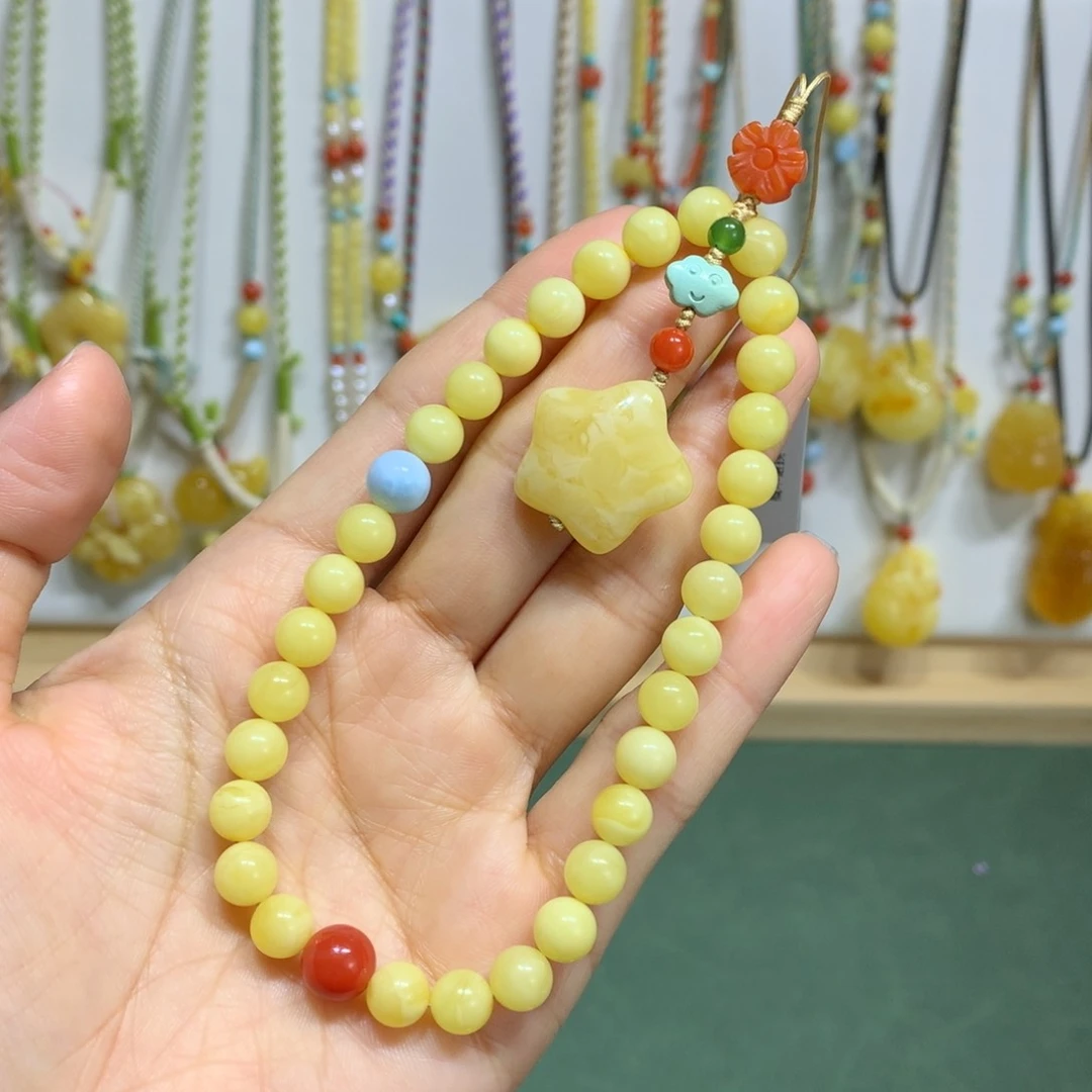 蜜蜡手链未镶嵌7mm尺寸手机链