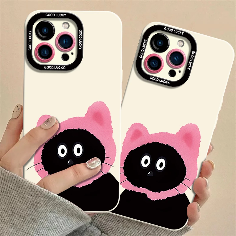 【苹果/华为/荣耀/OPPO/vivo小米】猫咪头套天使眼包边防摔手机壳