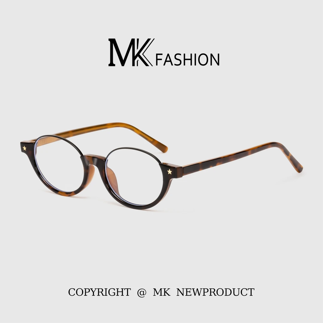 复古椭圆玳瑁上半框近视眼镜女书呆子日系防蓝光素颜百搭可配度数