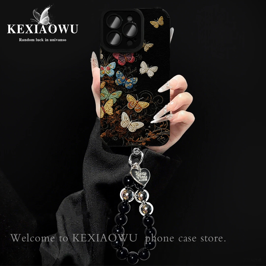 轻奢瞳眼复古蝴蝶适用苹果17PROMAX华为vivo小米oppo手链手机壳