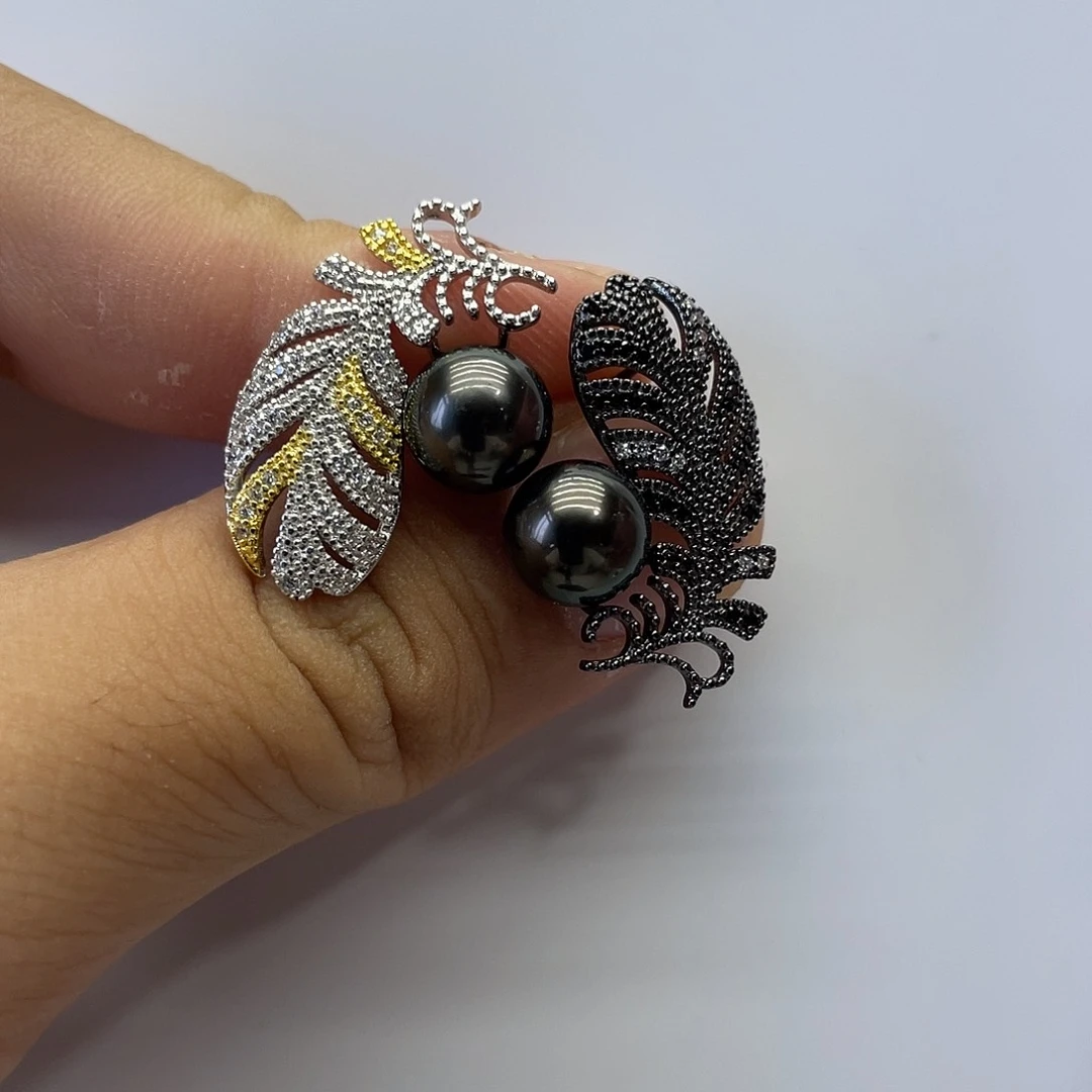 银S925镶嵌海水珍珠耳饰