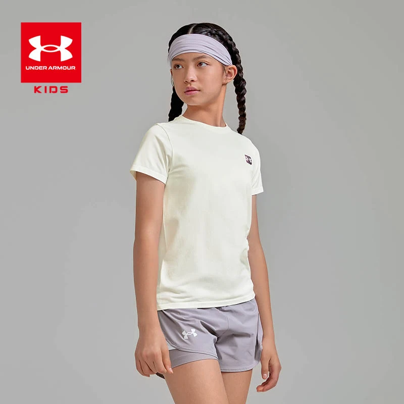 Under Armour/25年夏季新款儿童户外运动休闲舒适圆领T恤