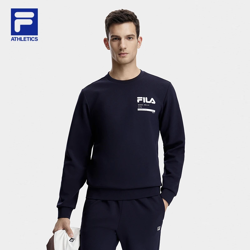 Fila/斐乐男士速干空气层柔软舒适秋款圆领长袖卫衣A61M541297A
