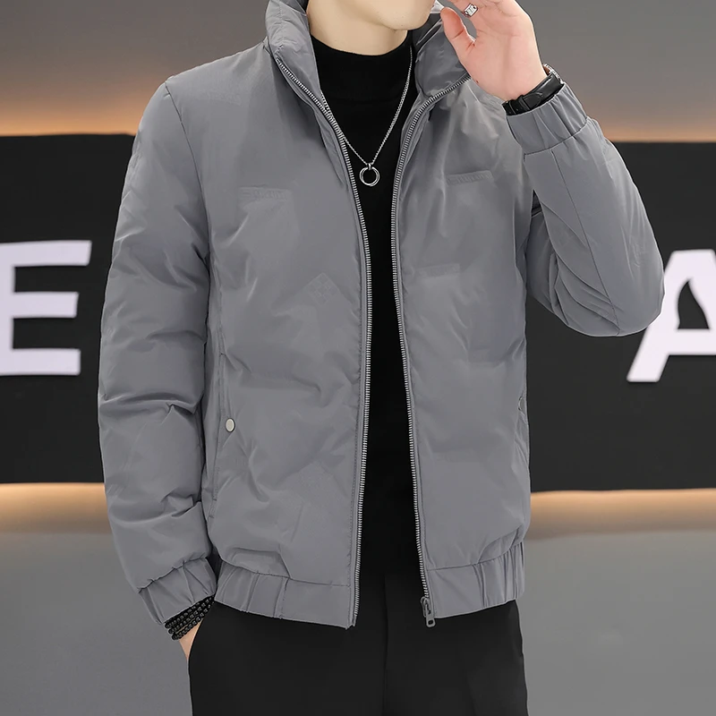 轻薄款羽绒服男士秋季短款立领潮牌夹克青年简约百搭保暖加厚外套