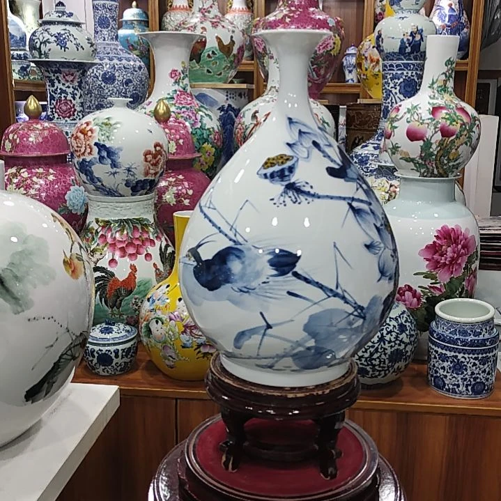 瓷片景德镇陶瓷荷花瓶