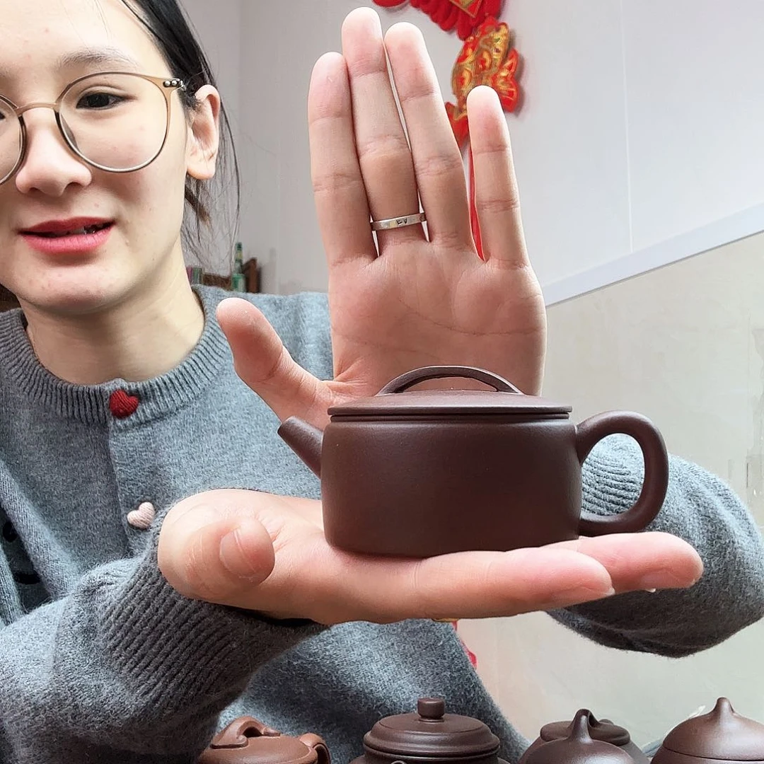 紫砂茶壶崇小汉瓦半手工
