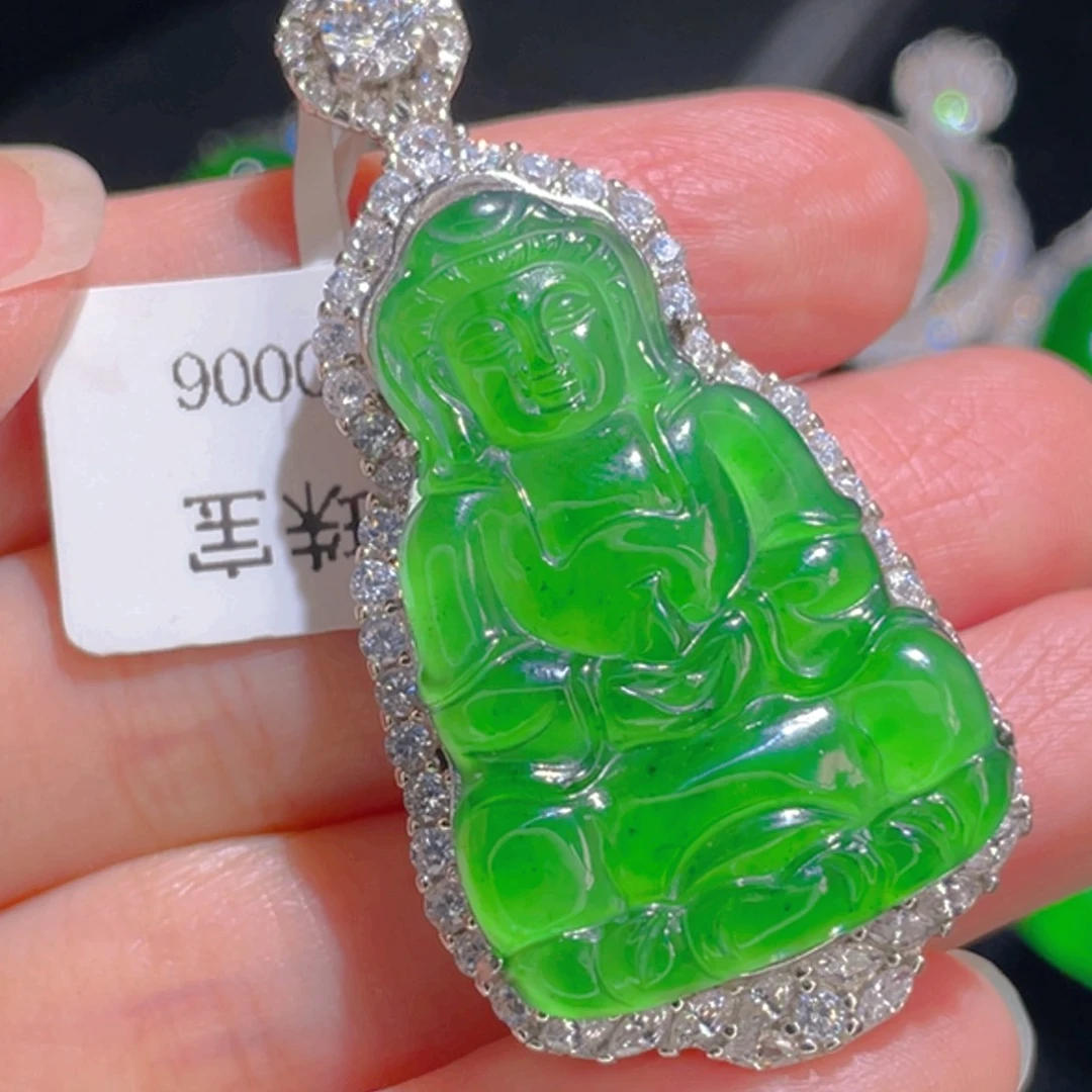 翡翠吊坠(不含链)银S925镶嵌