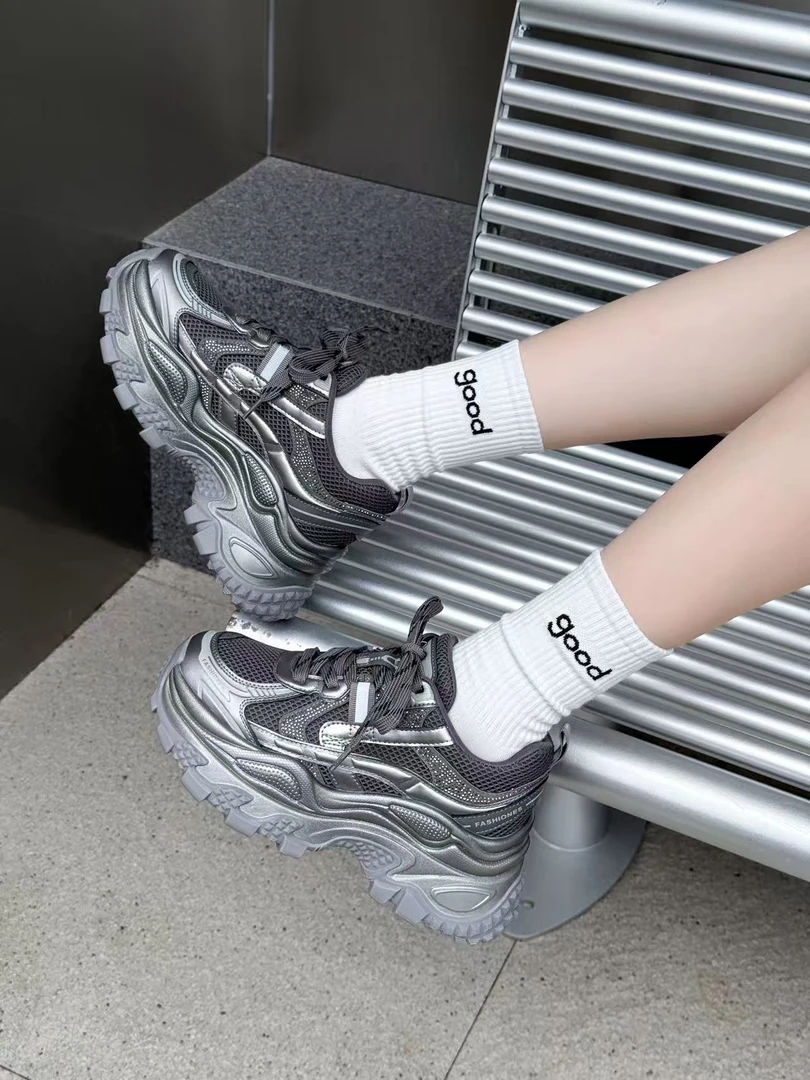 【软舒服】秋冬厚底增高软时尚百搭爆款老爹鞋女运动鞋998-13565