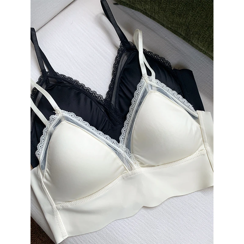 肉装小cherry 夏日留白 光泽感缎面三角杯舒适美背无钢圈自带胸垫