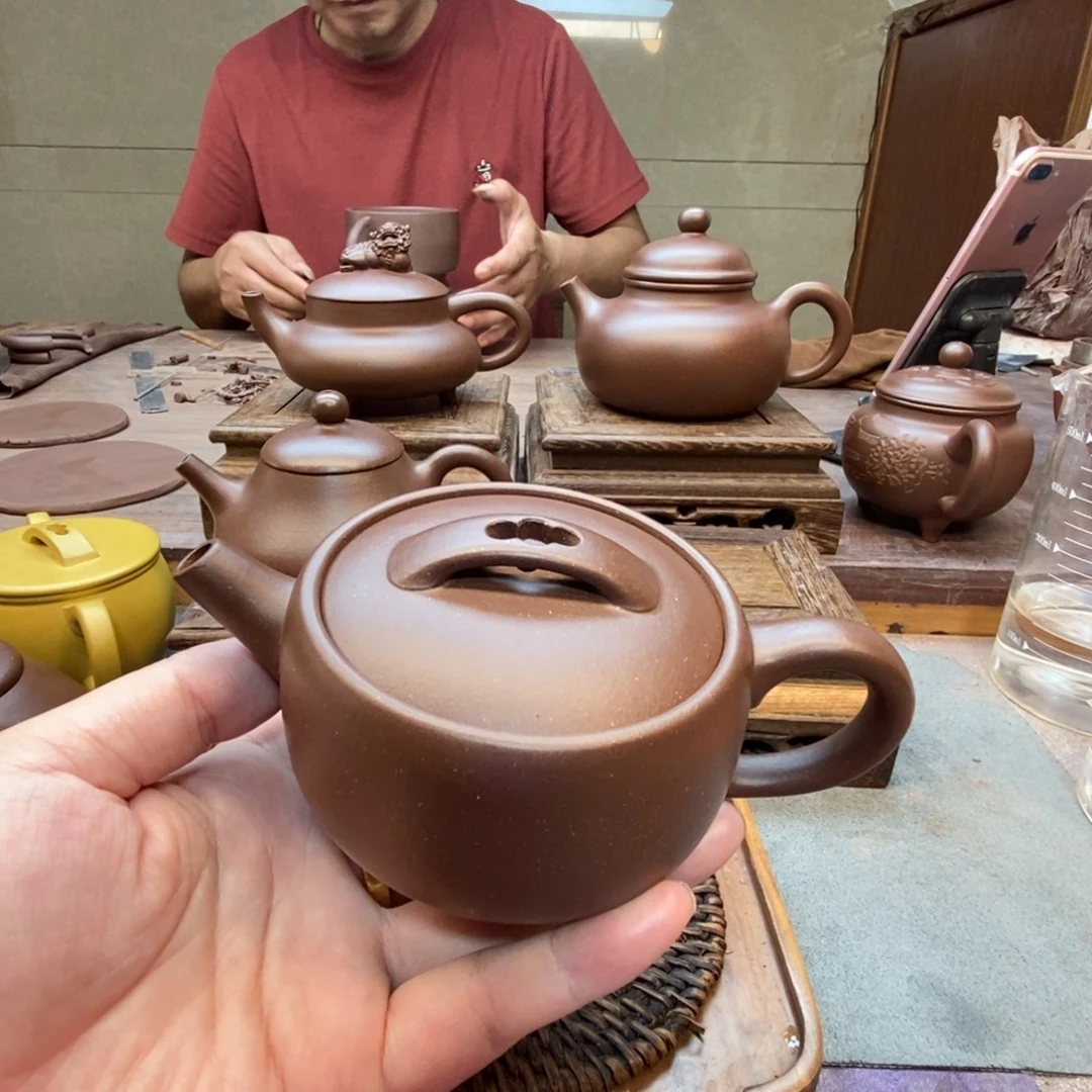 紫砂茶壶禅意汉瓦（原矿底槽清210cc）