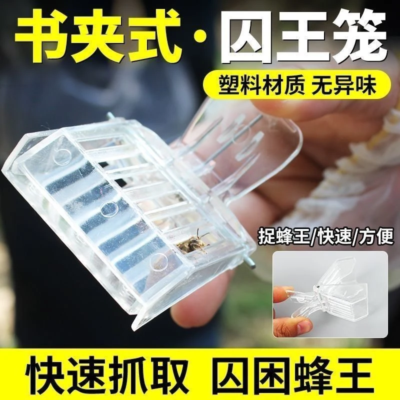 养蜂专用工具塑料王笼蜂王夹子塑料囚王笼夹子书夹式王笼蜜蜂王笼