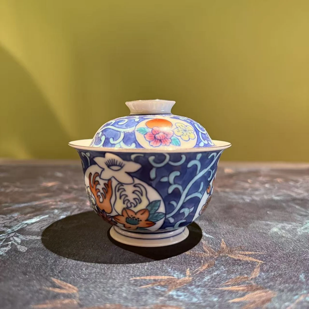 雨溪山房 连生三多盖碗-130毫升 yx10594