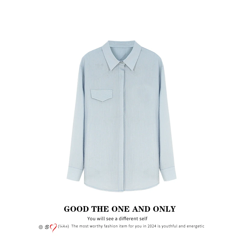 宝莎伦设计感长袖衬衫春季新款上衣千金清冷感贵系衣服出游服装女