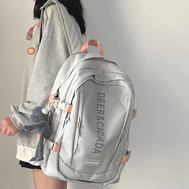 2025新款书包女大学生休闲旅行初中高中生大容量双肩包电脑背包