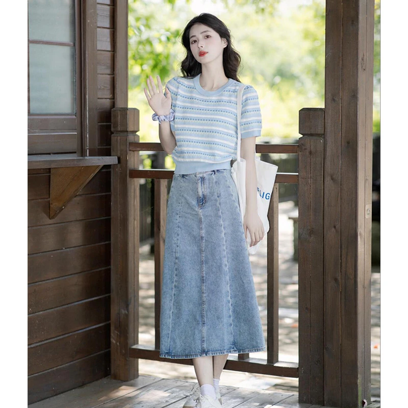 宽松设计感清新时尚针织衫女士2025夏季新款舒适感小个子减龄上衣