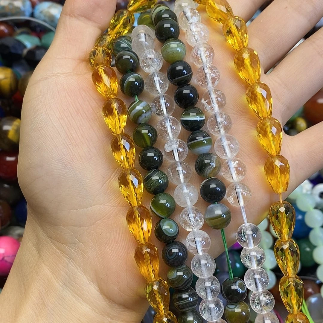 玛瑙/玉髓未镶嵌珠宝半成品随机三条装