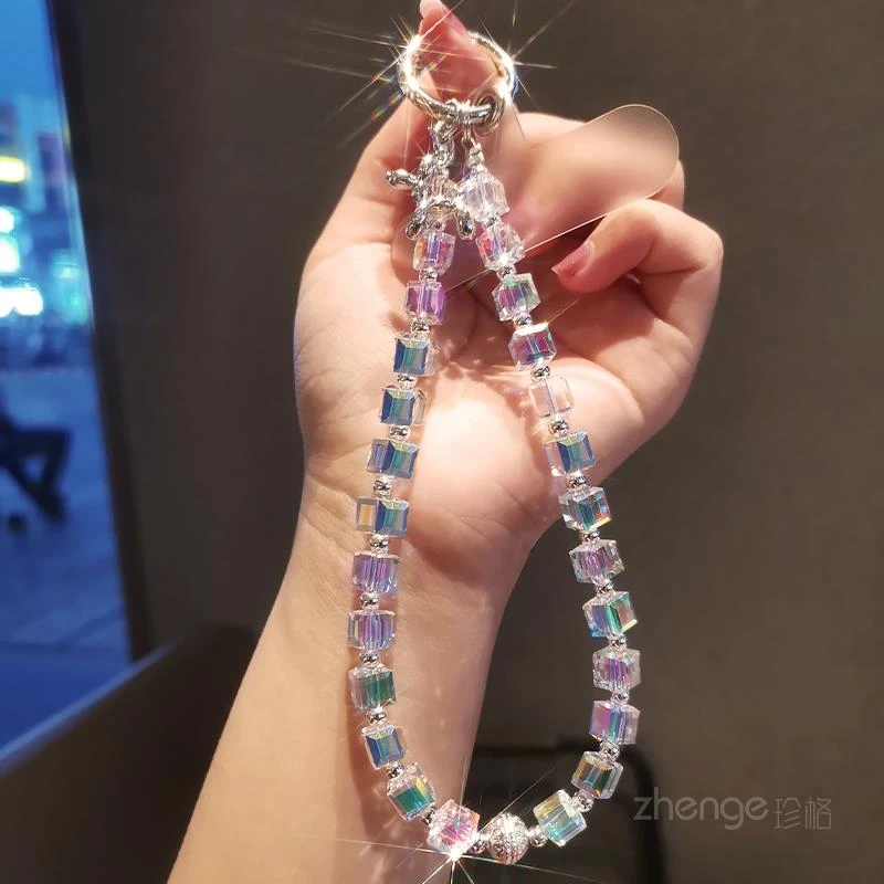 手机挂绳短款手腕挂件时尚气球狗吊坠轻奢水钻珠挂链钥匙扣壳结实