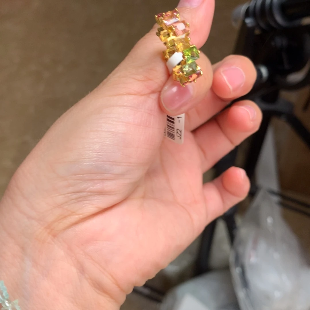 戒指银S925镶嵌碧玺拍下备注圈口，13、14