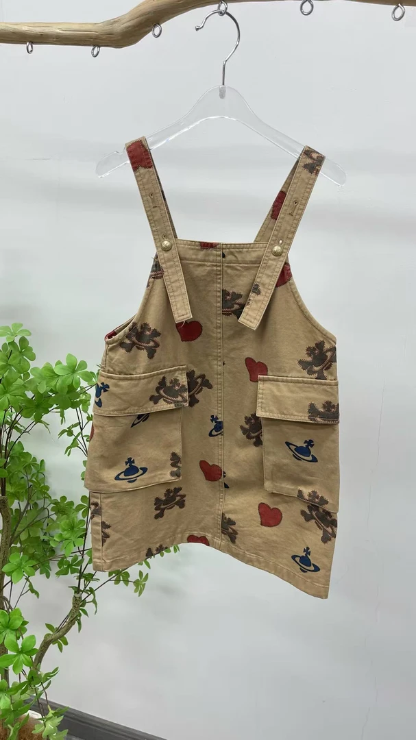 2718卡其工装背带裙