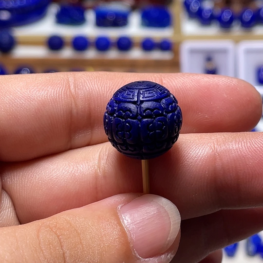 未镶嵌青金石紫药水回纹珠16.6mm