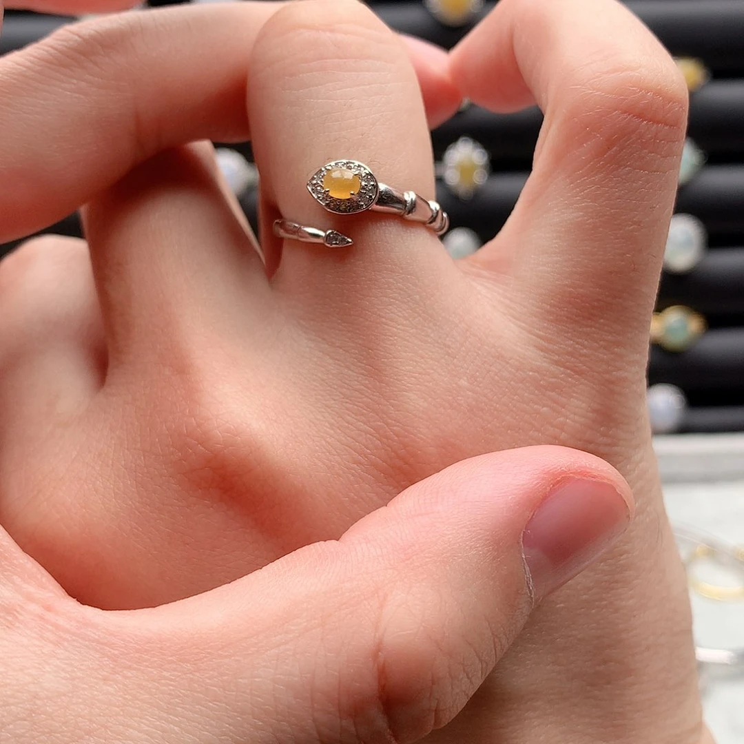 翡翠戒指银S925镶嵌0054