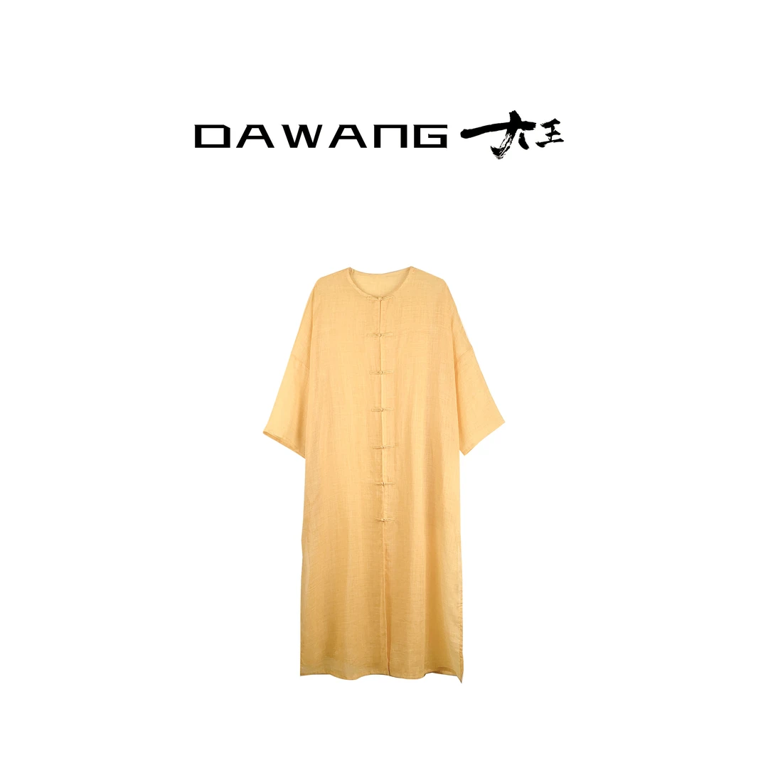 DAWANG | 【风吟衫】夏季多色对襟盘扣苎麻长袍连衣裙连衣裙