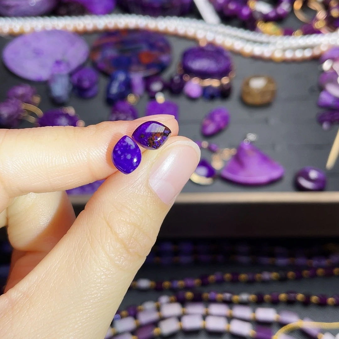 苏纪石（舒俱来）耳钉银S925镶嵌