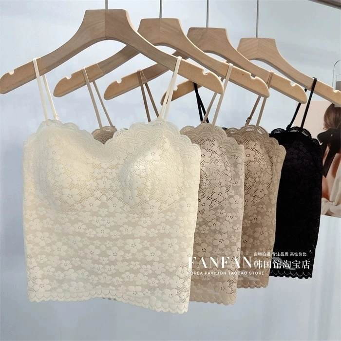 以爱美背通勤蕾丝白色短款百搭打底性感夏季背心内衣内搭吊带