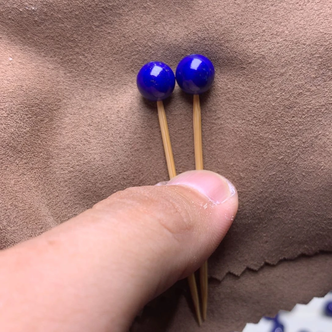 青金石未镶嵌单珠起*了8+