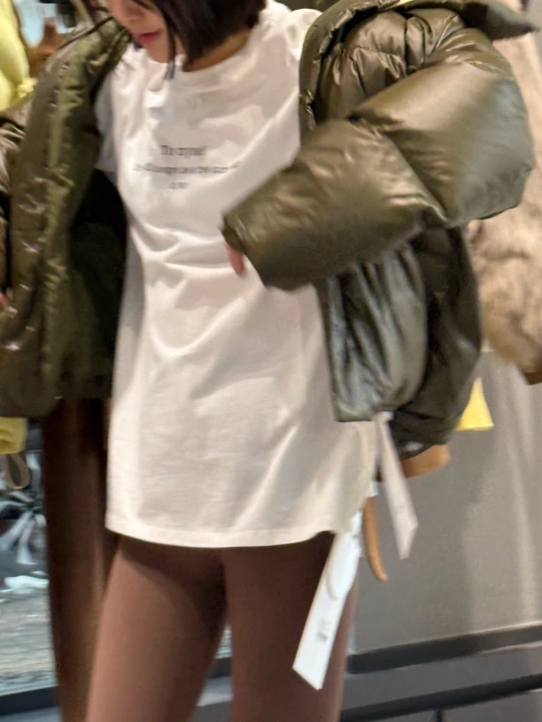 【必备字母T恤】圆领T恤修身中长款休闲时尚韩版冬季连帽立领