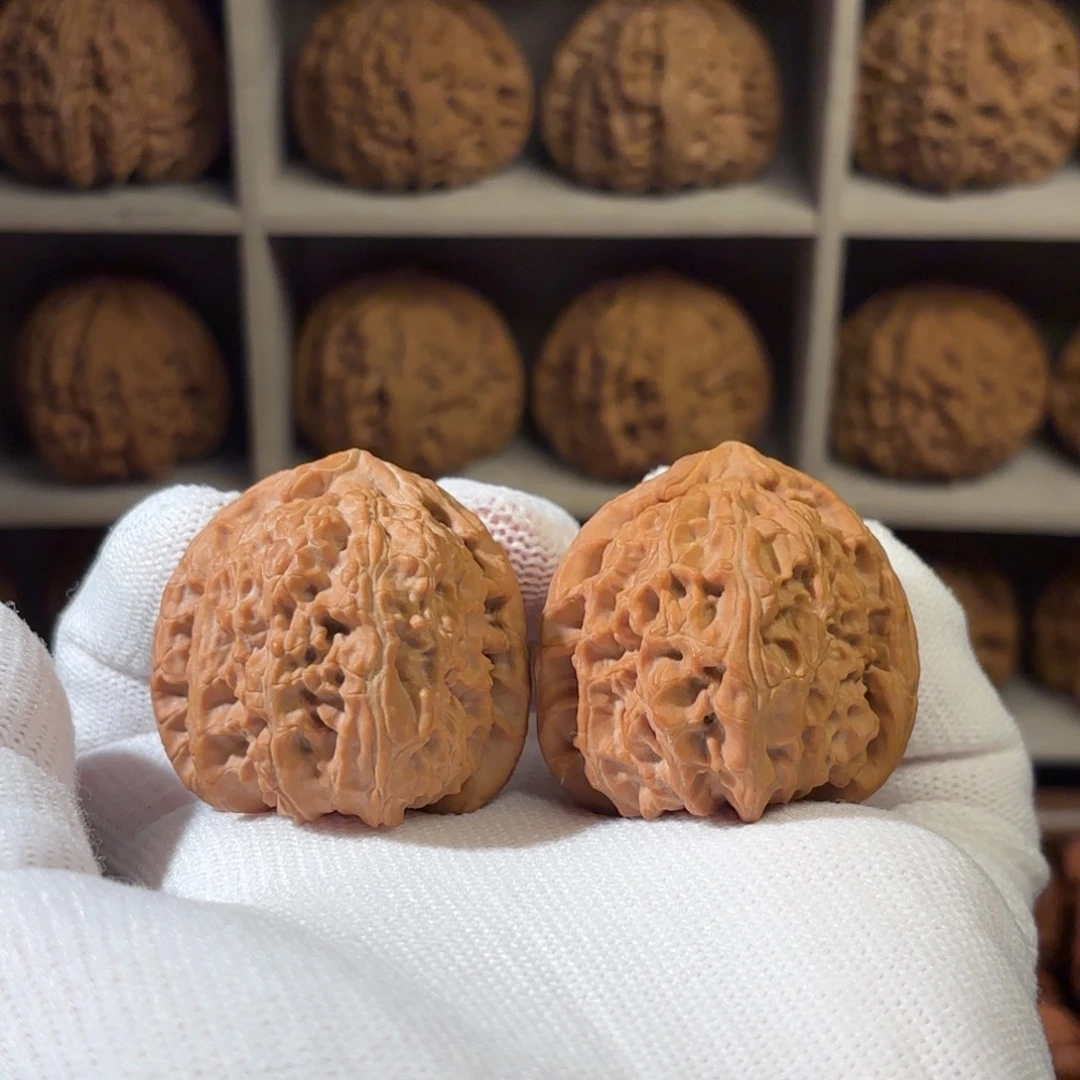 把件文玩核桃39尺全品三角白002