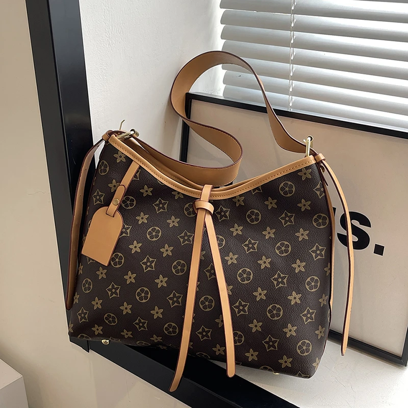 单根斜挎包印花大包包简约女士