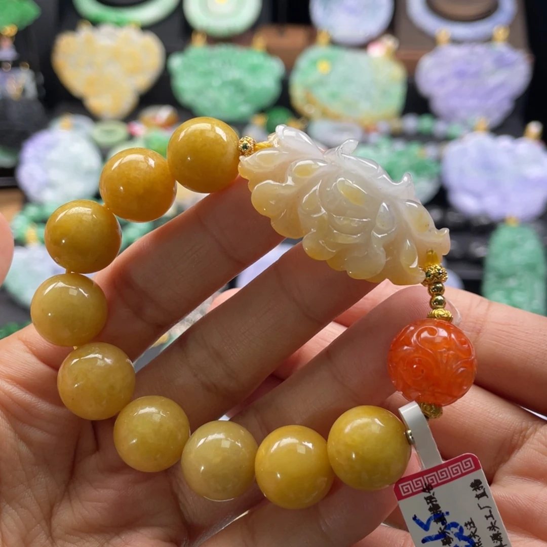 翡翠未镶嵌手链代编织