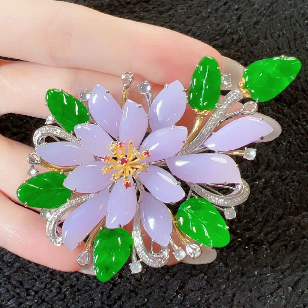 翡翠18K金镶嵌颈饰签收后24小时鉴赏期，过时不退