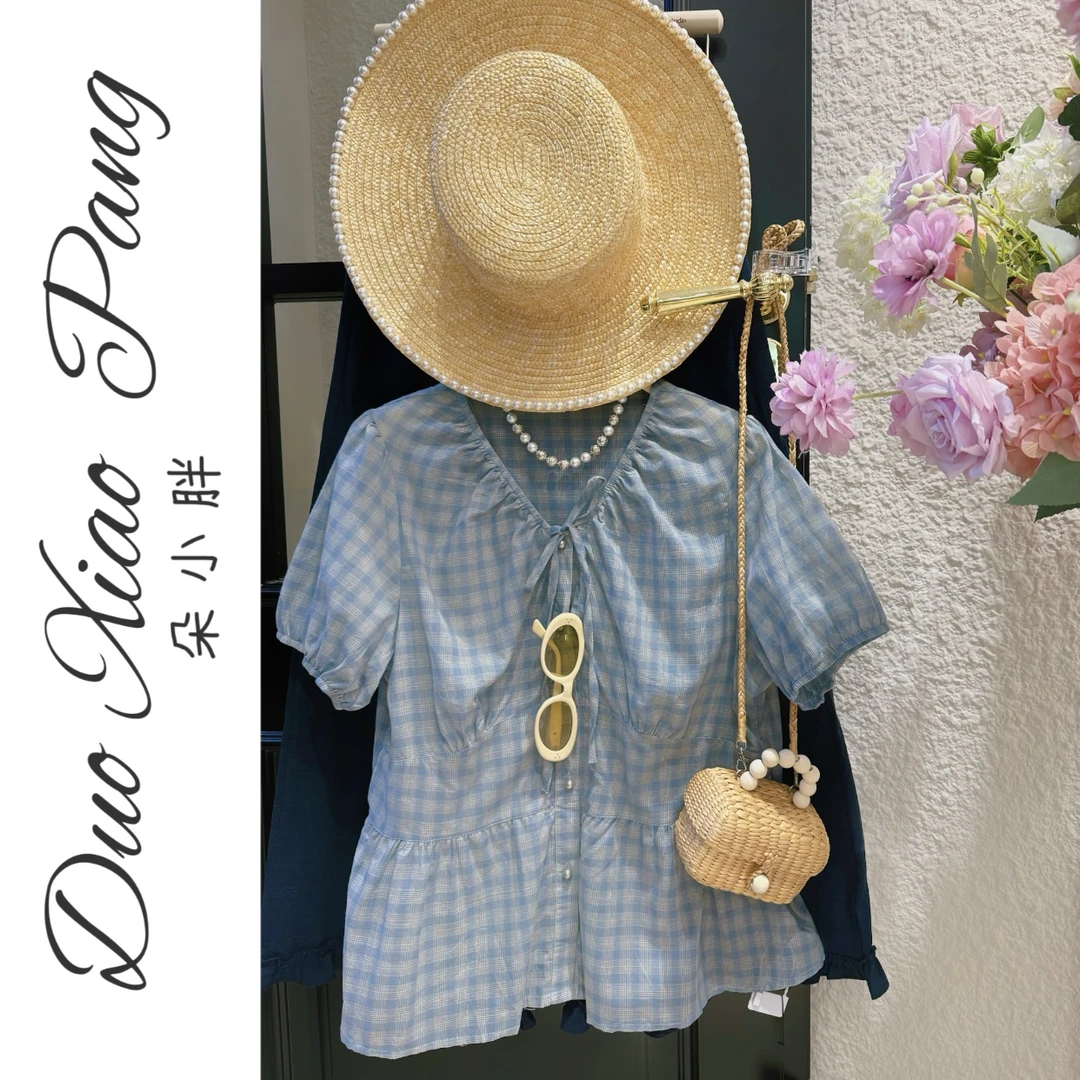 加大加宽设计感夏季新款重工显瘦新款宽松版女上衣72005