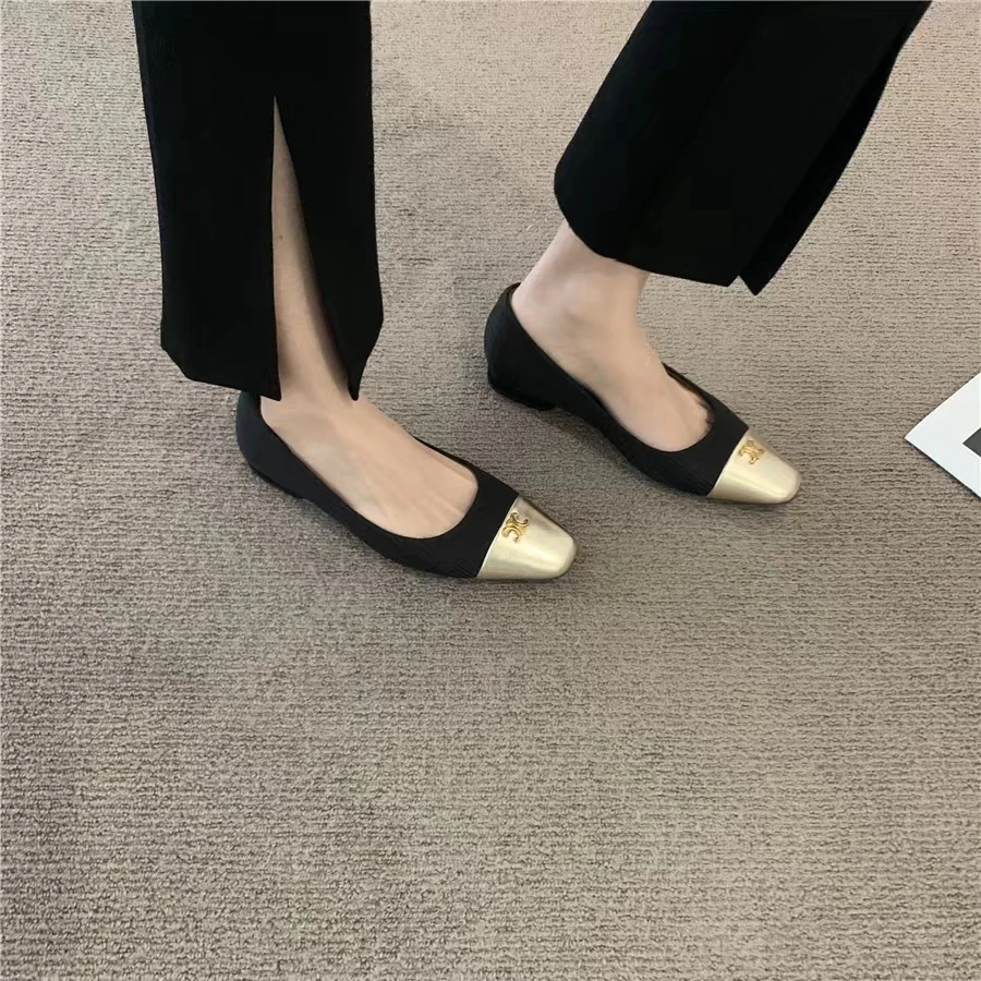 豆子严选-韩版时尚小香风法式复古平底皮鞋  DZ89959