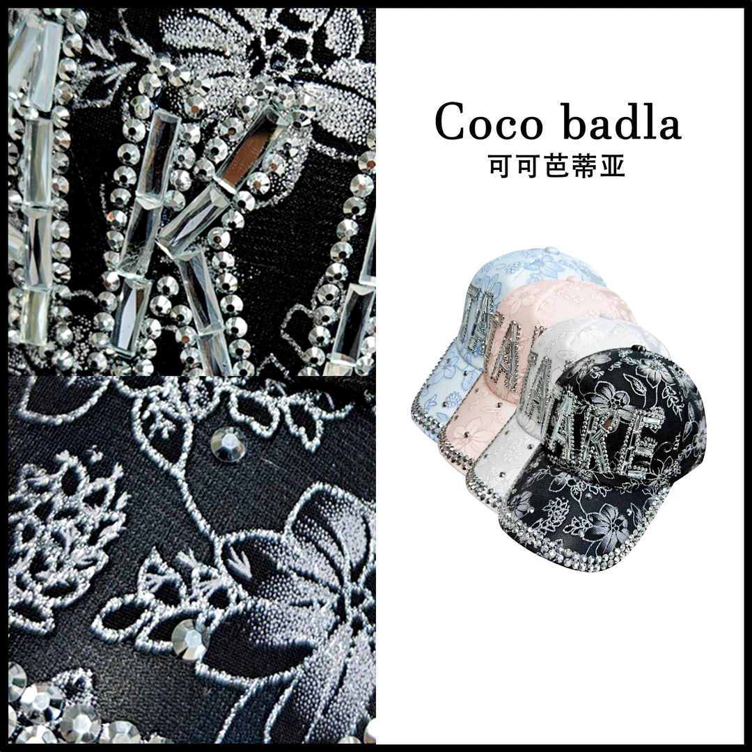 【彤小九&初时季】新款字母重工镶钻优雅棒球百搭鸭舌帽M7852