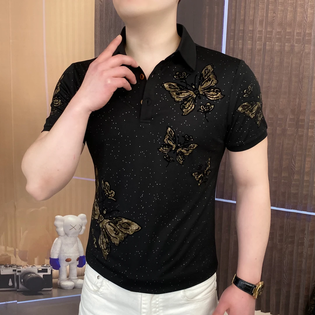 2025夏星蝶梦男士Polo衫轻奢时尚百搭商务帅气休闲男士翻领